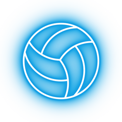 Neon blue volleyball icon