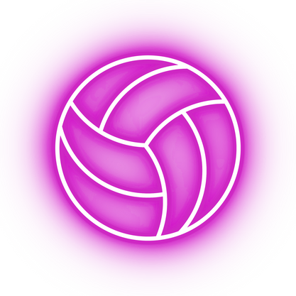 Neon pink volleyball icon